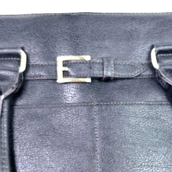 Liz Claiborne Black Laptop Bag Briefcasw with Structured Pebbled Design - Picture 3 of 16